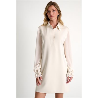Robe jersey 3D et voile froissé - Shan