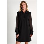 Robe jersey 3D et voile froissé - Shan